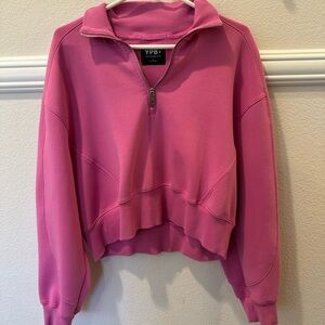 Abercrombie & Fitch Pink Quarter-Zip Sweatshirt
